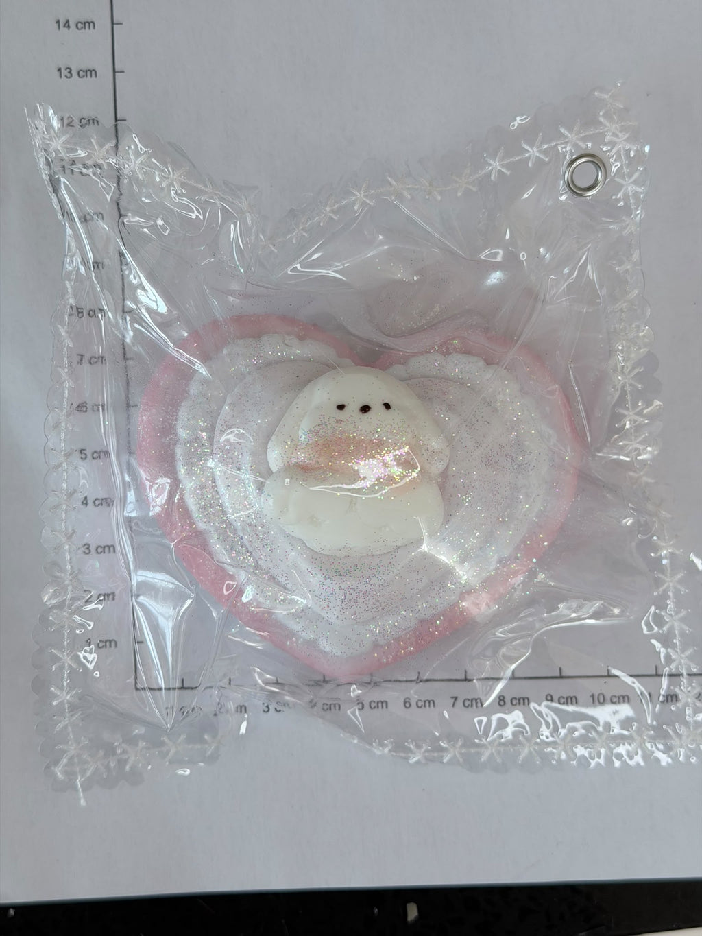 Glitter Heart Bunny Squishy Toy