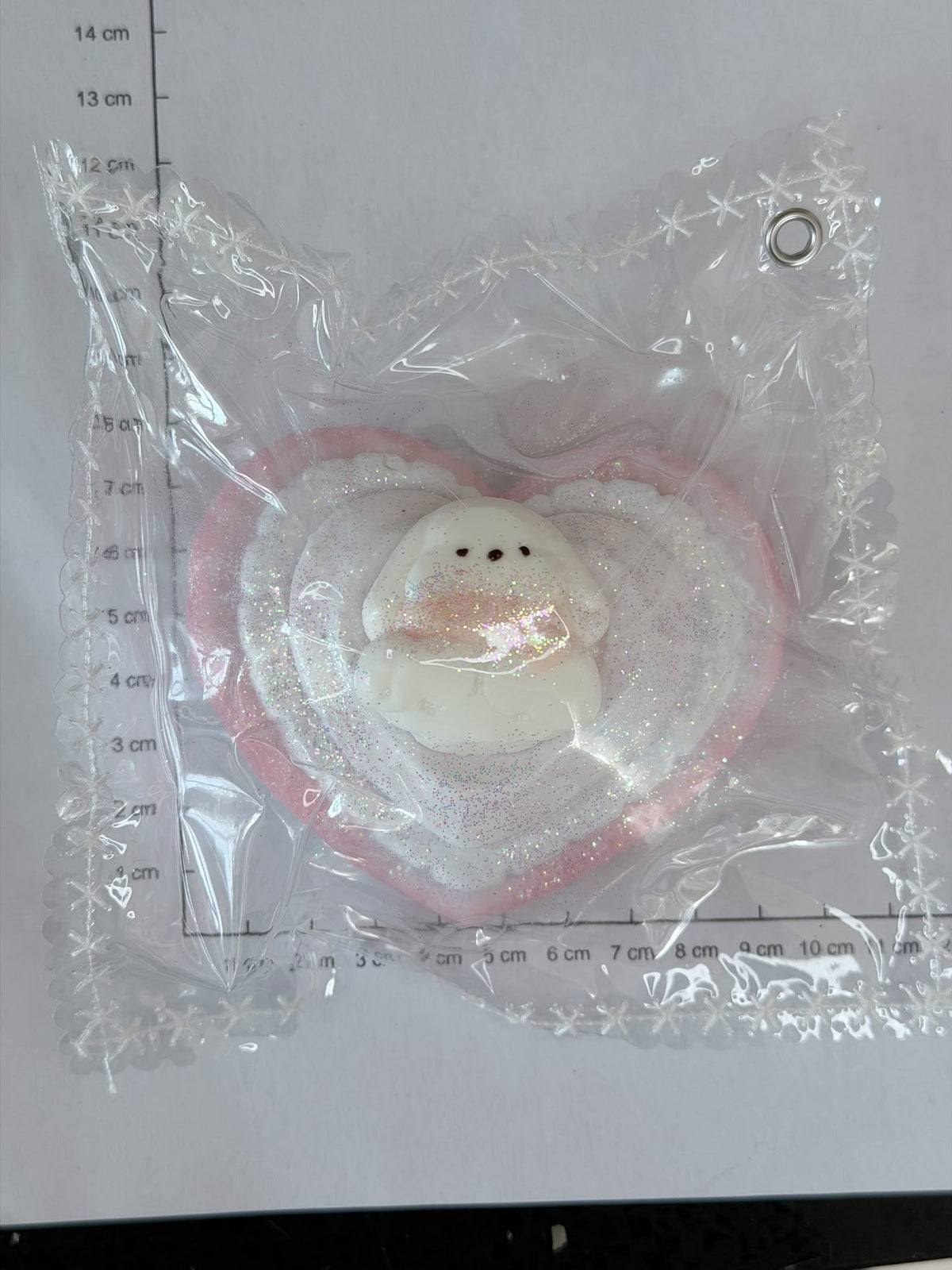 Glitter Heart Bunny Squishy Toy