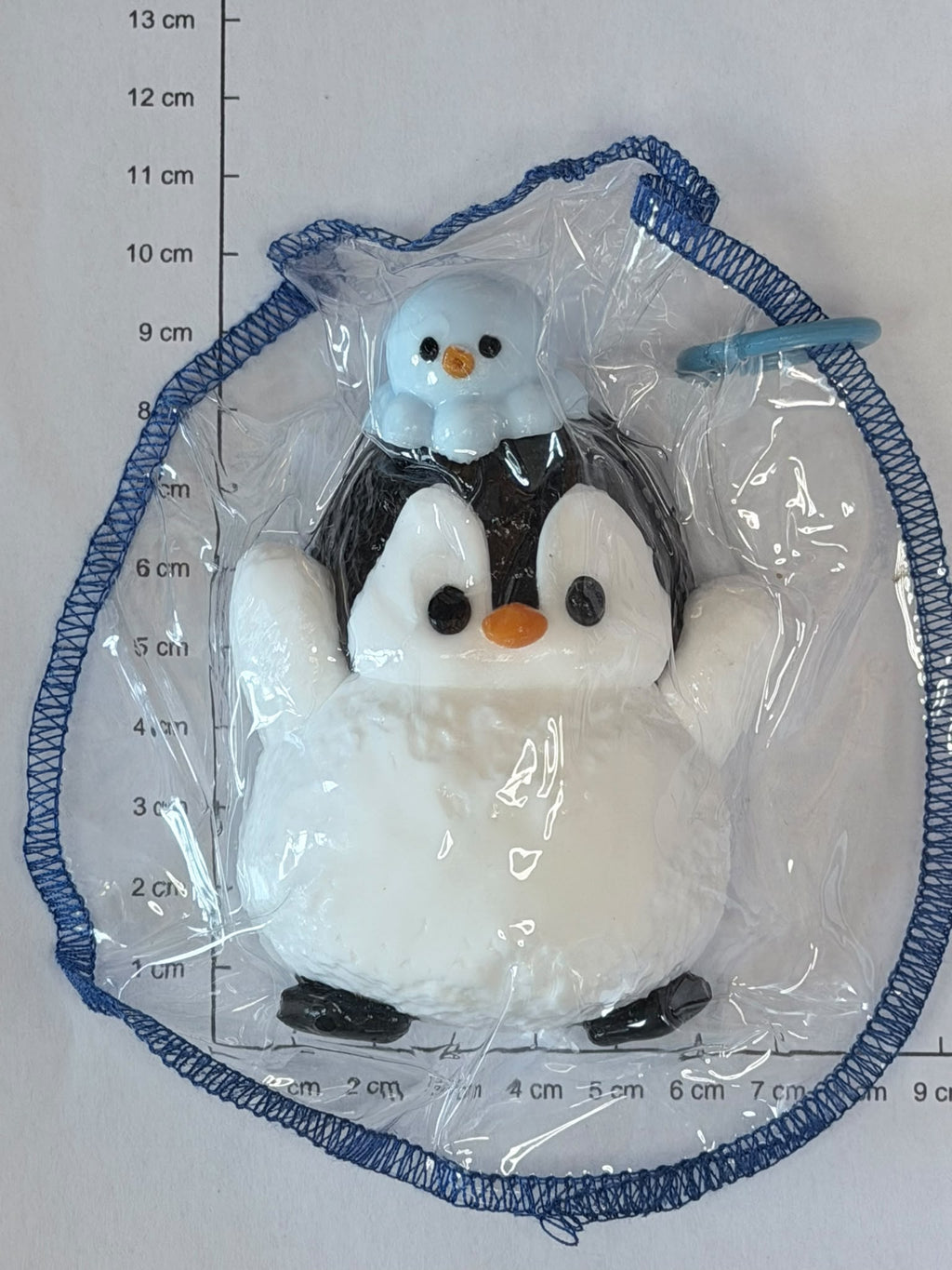 Penguin with Baby Chick Squishy Keychain