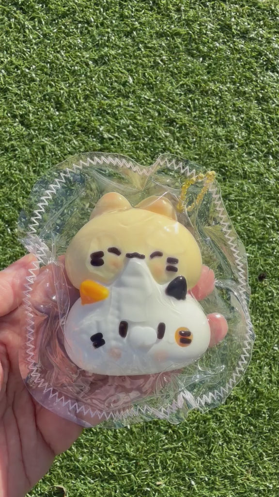 Kawaii Calico Cat Squishy Keychain