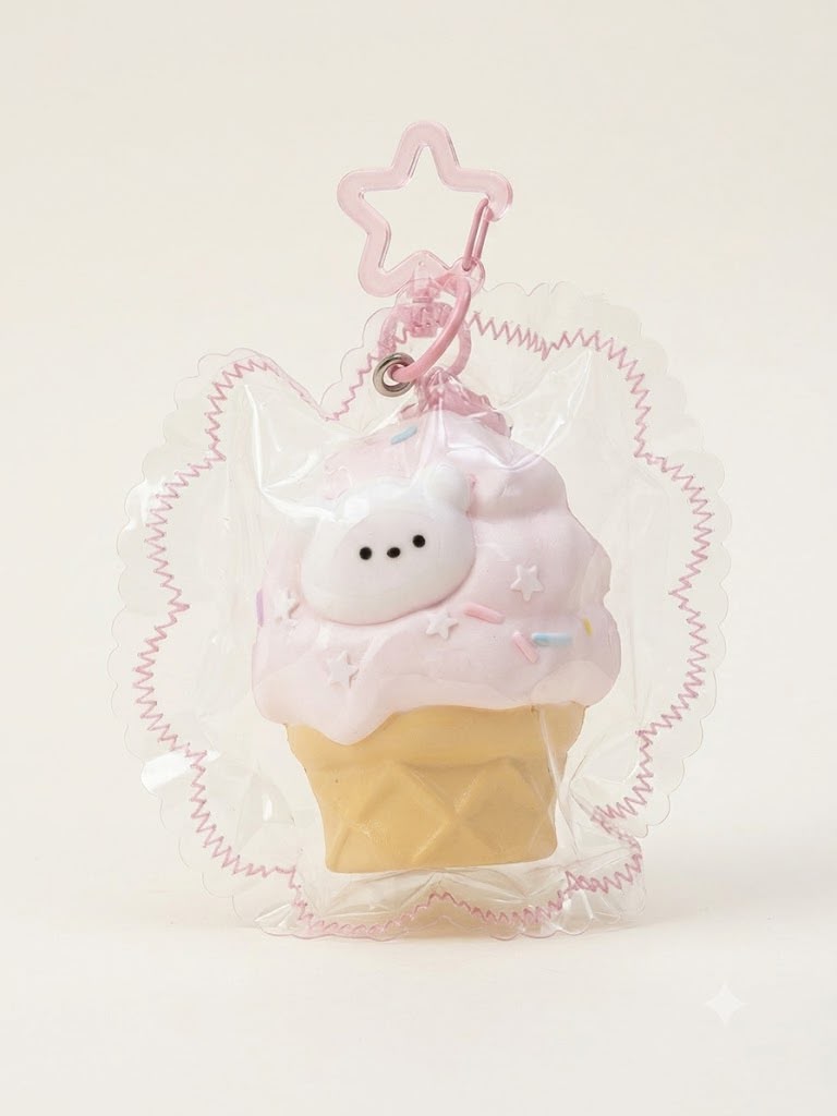 Cute Bear Ice Cream Squishy - Pink